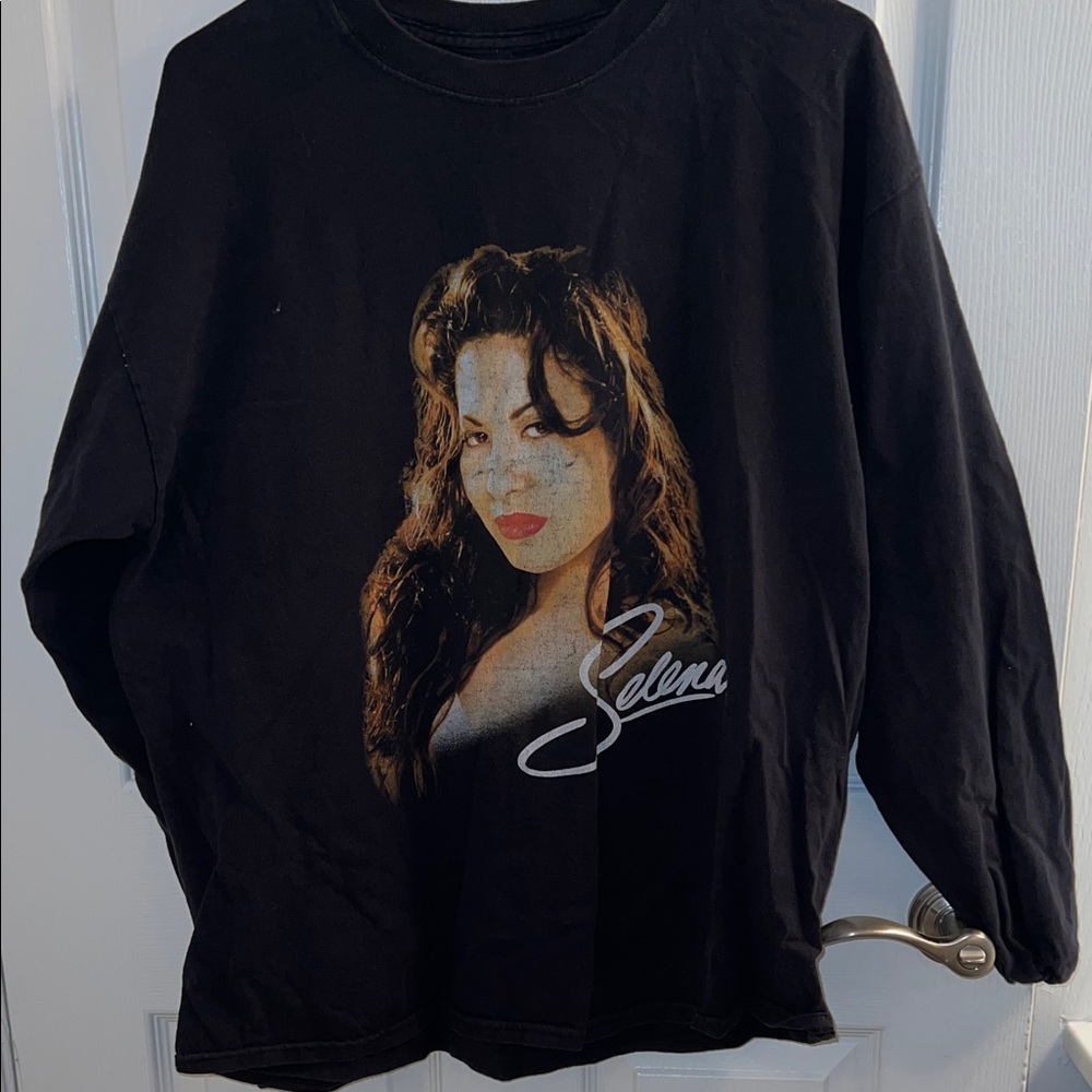 Selena Black Long Sleeve Graphic Tee